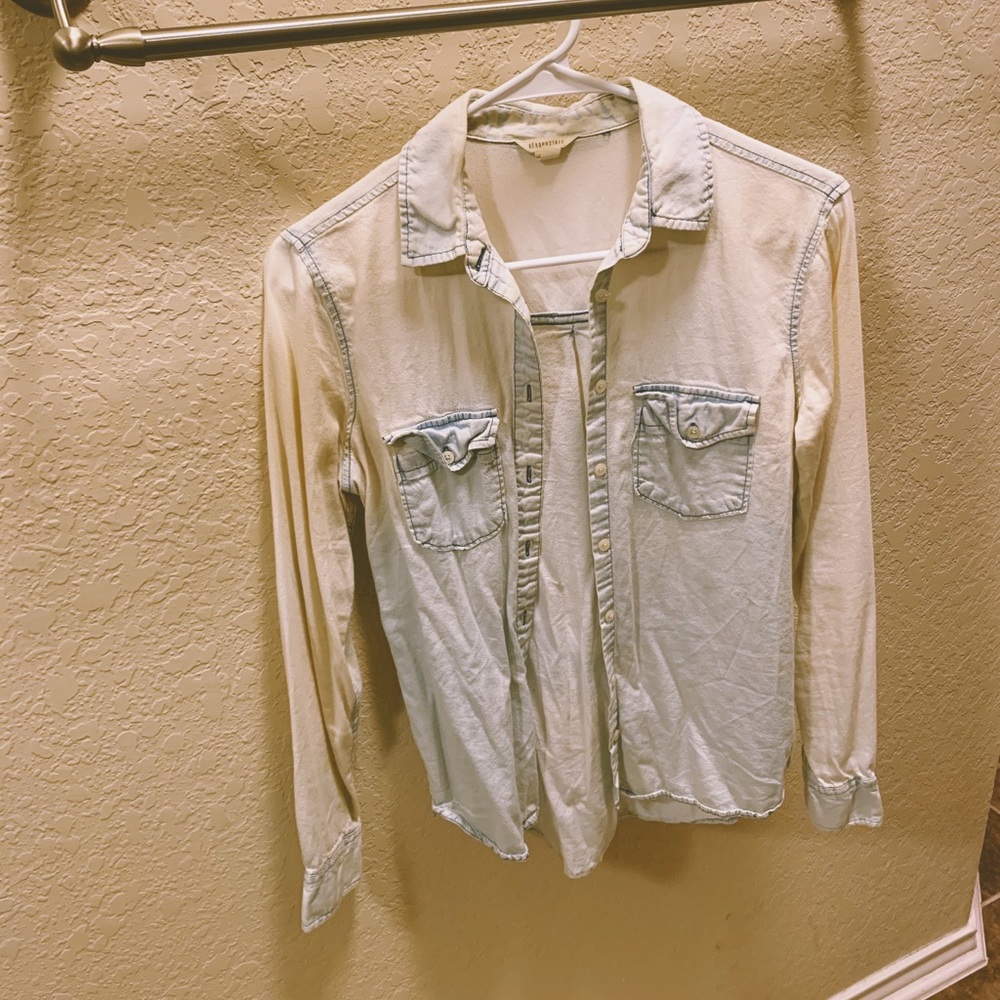 Light wash button up